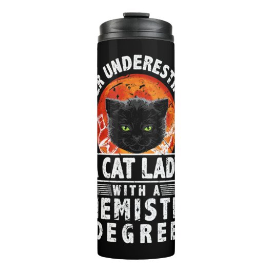 Unterschätzen Sie niemals eine Katzen-Lady mit ein Thermosbecher (Vorderseite)