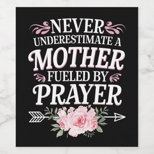 Unterschätzen Sie niemals eine Mutter, die durch G Weinetikett (Einzelnes Label)