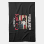 Unterschätzen Sie niemals einen alten Mann mit Bos Geschirrtuch (Vertikal)