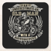 Unterschätzen Sie niemals einen alten Mann mit ein Rechteckiger Pappuntersetzer (Vorderseite)