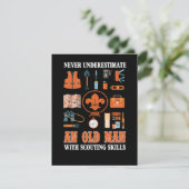 Unterschätzen Sie niemals einen alten Mann mit ges Dankeskarte (Stehend Vorderseite)