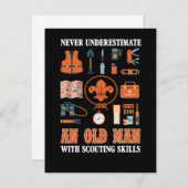 Unterschätzen Sie niemals einen alten Mann mit ges Dankeskarte (Vorne/Hinten)