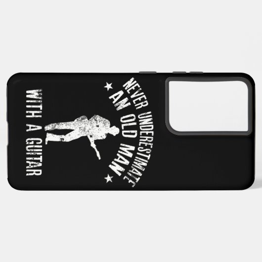 Unterschätzen Sie niemals einen Alten mit Gitarre Samsung Galaxy Hülle (Linke Seite)