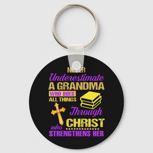 Unterschätzen Sie niemals einen Großvater mit V, u Schlüsselanhänger (Vorderseite)