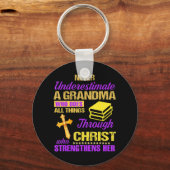 Unterschätzen Sie niemals einen Großvater mit V, u Schlüsselanhänger (Vorderseite)