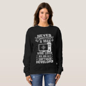 Unterschätzen Sie niemals einen Mann als Software- Sweatshirt (Vorne ganz)
