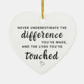 Unterschätzen Sie niemals Ihre Wirkungseinschätzun Keramik Ornament (Vorne)