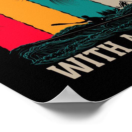 Unterschätzt den alten Mann nie mit Kajak Poster (Ecke)