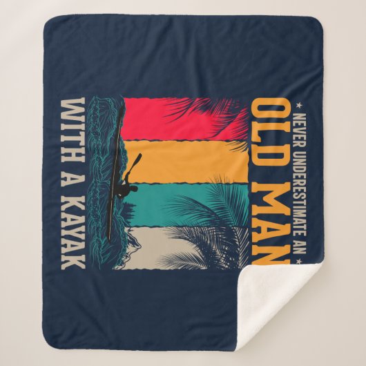 Unterschätzt den alten Mann nie mit Kajak Sherpadecke (Vorderseite)