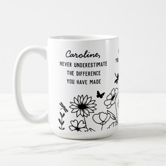 "Unterschied, den du gemacht hast" Personalisierte Kaffeetasse (Links)