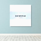 UNTERSCHIED WATERCOLOR Bat Bar Mitzvah Unterschrif Leinwanddruck (Insitu (Holzboden))