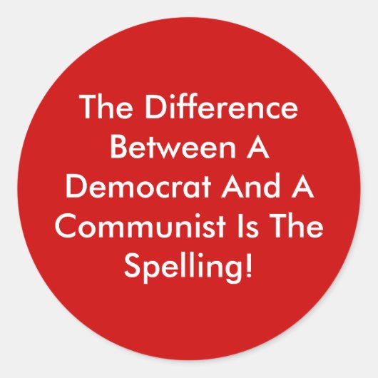 Unterschied zwischen einem Demokraten und einem Ko Runder Aufkleber (Vorderseite)