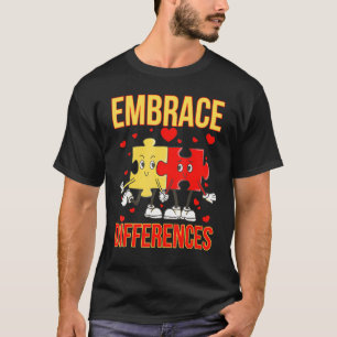 Unterschiede akzeptieren Lustige Welt Autismus-Tag T-Shirt