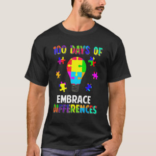 Unterschiede annehmen 100 Tage Autismus-Bewusstsei T-Shirt