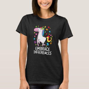 Unterschiede annehmen Autismus-Bewusstsein Einhorn T-Shirt