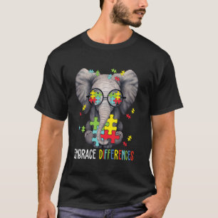 Unterschiede annehmen Elefant Lustig Autismus-Bewu T-Shirt