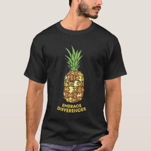 Unterschiede umarmen Ananas-Shirt Autismus-Bewusst T-Shirt