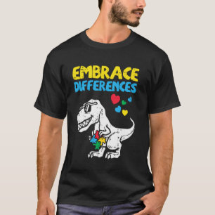 Unterschiede Umarmen Dino Kleinkind Jungen Autismu T-Shirt
