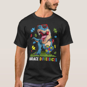 Unterschiede Umarmen Dinosaurier Kinder Jungen Aut T-Shirt