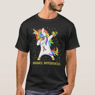 Unterschiede umarmen Einhorn Dabbing Puzzle Autism T-Shirt