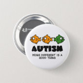 Unterschiedlich sein - Autismusentwurf Button (Vorne & Hinten)
