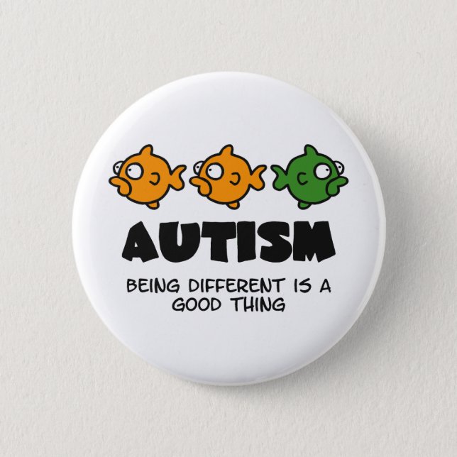 Unterschiedlich sein - Autismusentwurf Button (Vorderseite)