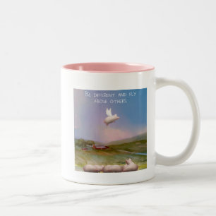 unterschiedlich sein zweifarbige tasse