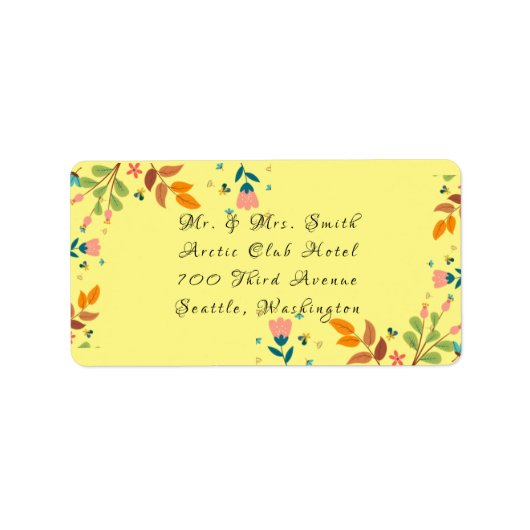 Unterschiedliche Blume Adressaufkleber (Vorne)