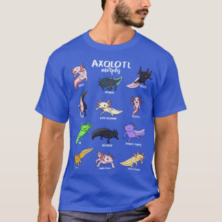 Unterschiedliche Kawaii Axolotl Typen T-Shirt