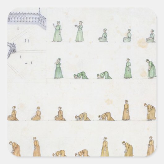 Unterschiedliche Positionen des Gremiums während d Quadratischer Aufkleber (Vorderseite)