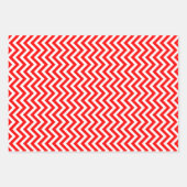 Unterschiedliche rot-weiße Größen Vertikal Zickzac Geschenkpapier Set (Vorderseite 3)