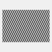 Unterschiedliche Schwarzweißgrößen Vertikal Zickza Geschenkpapier Set (Vorderseite 3)