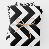 Unterschiedliche Schwarzweißgrößen Vertikal Zickza Geschenkpapier Set (Beispiel)