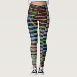 Unterschiedliche Streifen und farbige Kratzer und  Leggings