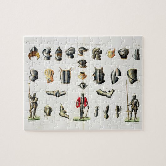 Unterschiedliche Stücke der Rüstung eines Ritters, Puzzle (Horizontal)