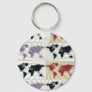 Unterschiedliche Weltkarten Schlüsselanhänger