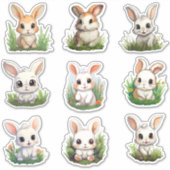 Unterschiedlicher Stil Niedlich Bunny Custom-Cut V Aufkleber (Vorderseite)