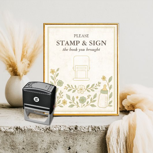 Unterschreiben Sie bitte das Buch | Babydusche Ein Poster