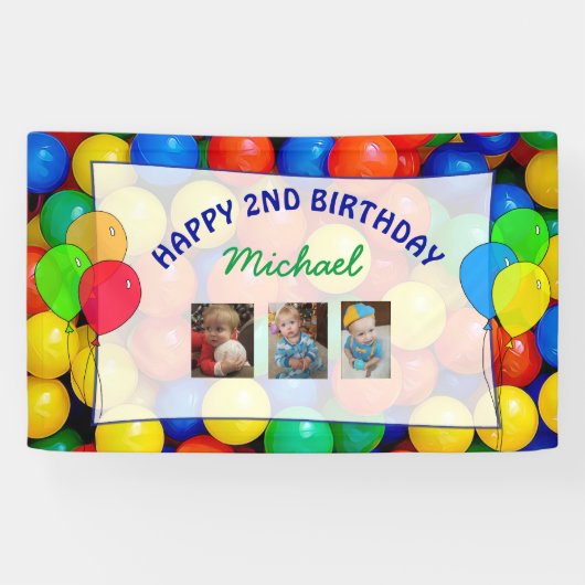 Unterschreiben Sie das Ball Themed Birthday Banner (Horizontal)