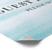 Unterschreiben Sie das Gästebuch. Blaue Hochzeit Poster (Ecke)