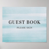 Unterschreiben Sie das Gästebuch. Blaue Hochzeit Poster (Vorne)