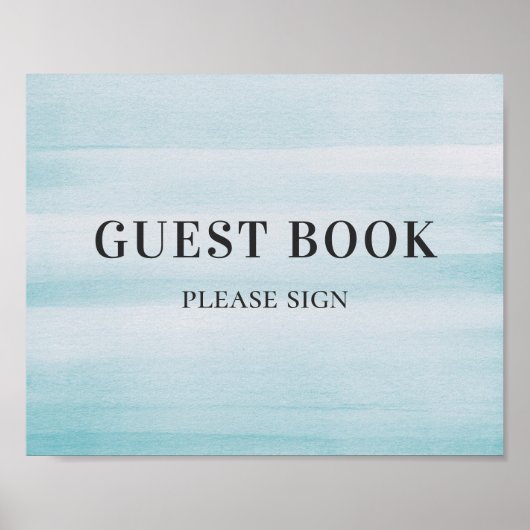 Unterschreiben Sie das Gästebuch. Blaue Hochzeit Poster (Vorne)