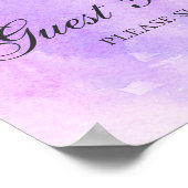 Unterschreiben Sie das Gästebuch. Lila Hochzeit. A Poster (Ecke)