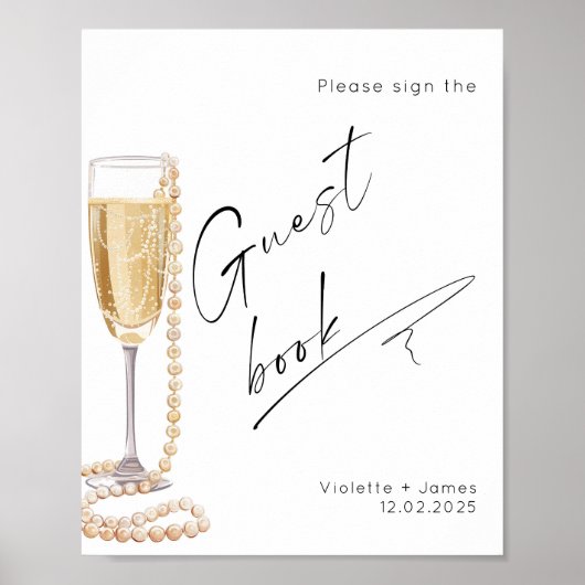 Unterschreiben Sie das Gästebuch Minimalistisch Pe (Vorne)