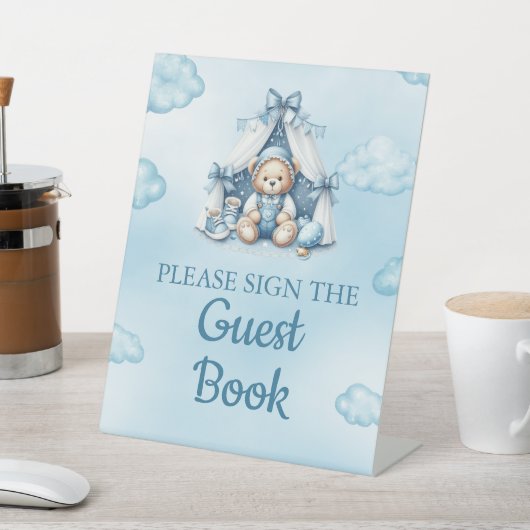 Unterschreiben Sie das Gästebuch Oh Baby Teddy Bea Sockelschild (In SItu)