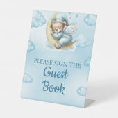 Unterschreiben Sie das Gästebuch Oh Baby Teddy Bea Sockelschild (Vorderseite)