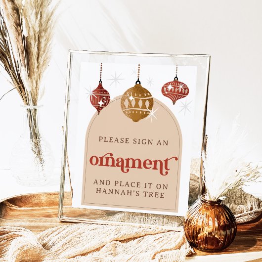 Unterschreiben Sie ein Ornament Retro Bauble Chris Poster