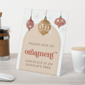 Unterschreiben Sie ein Ornament Retro Bauble Chris Sockelschild (In SItu)