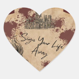 Unterschreiben Sie Ihr Leben weg Herz-Aufkleber
