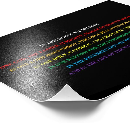 Unterschreiben Sie mit abgekürzter Nicene Creed. Fotodruck (Ecke)